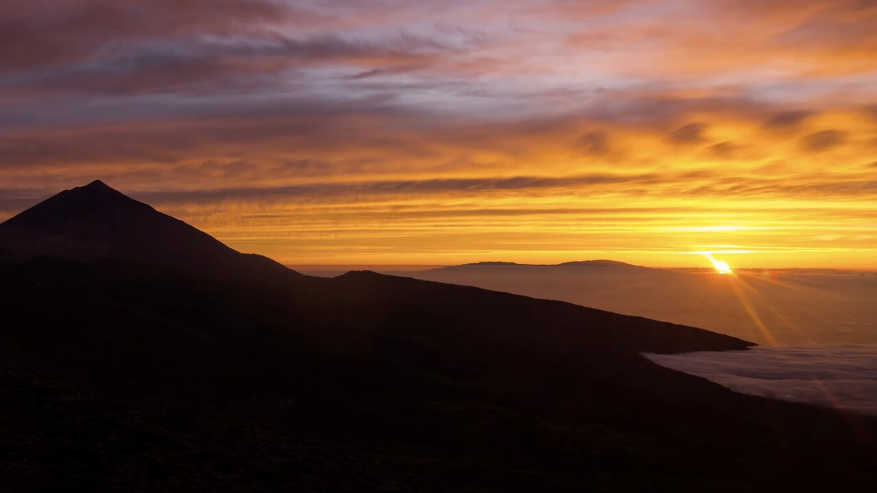 365 spektakuläre Sonnenuntergänge vom Teide auf Teneriffa in 80 Sekunden