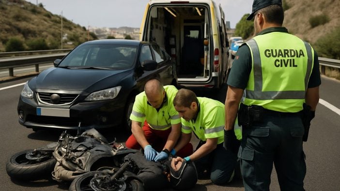 Unfall auf TF-1: Motorradfahrer bei Santa Cruz verletzt