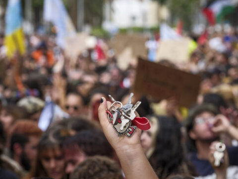 Archivfoto von der Demonstration für bezahlbaren Wohnraum, die am 3