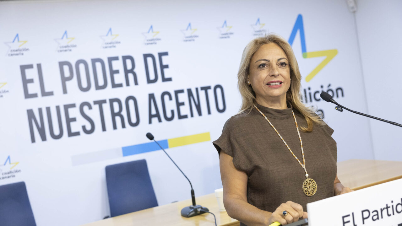 Die Kandidatin der Partei CC für den Abgeordnetenrat der Provinz Santa Cruz de Tenerife, Cristina Valido