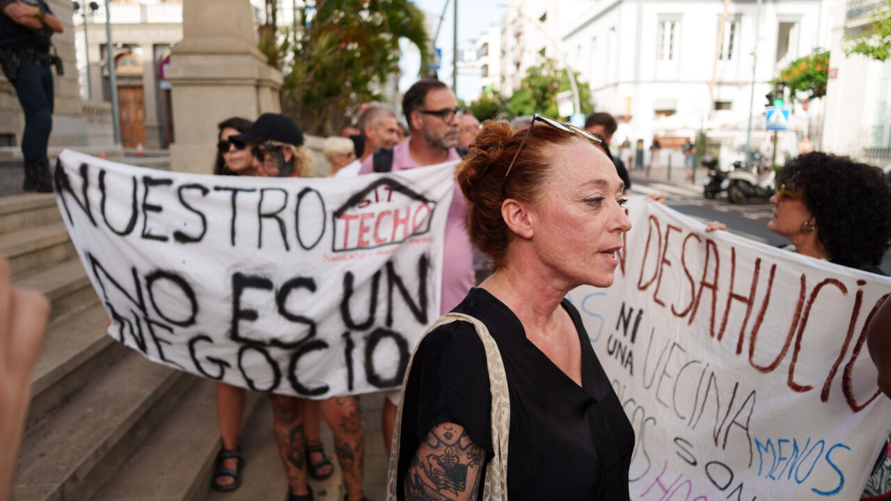 Archivfoto einer Demonstration für bezahlbaren Wohnraum in Santa Cruz de Tenerife