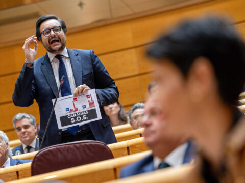Archivfoto des PP-Kandidaten für den Kongress im Wahlkreis Las Palmas, Sergio Ramos, während einer Plenarsitzung des Senats