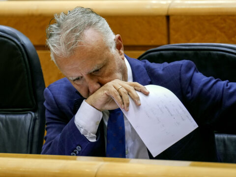 The Minister for Territorial Policy, Ángel Víctor Torres, during a question and answer session in the Senate