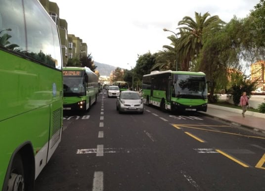 Der provisorische Busbahnhof von Puerto de la Cruz