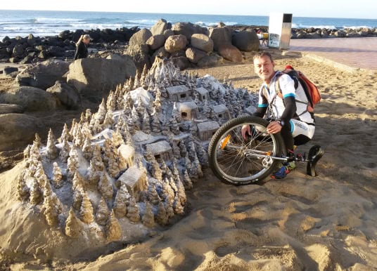 Heimo Katzbauer Einrad Gran Canaria Sandburg