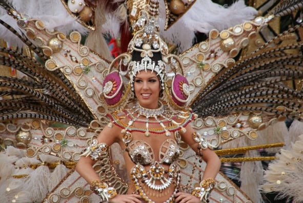 Die Karnevalskönigin beim Karneval auf Teneriffa