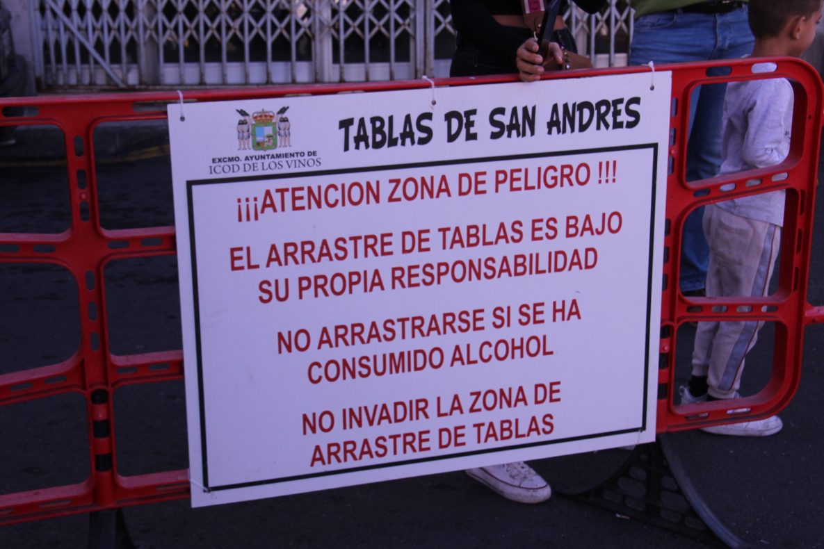 Icod Teneriffa Tablas Rennen Warnschild