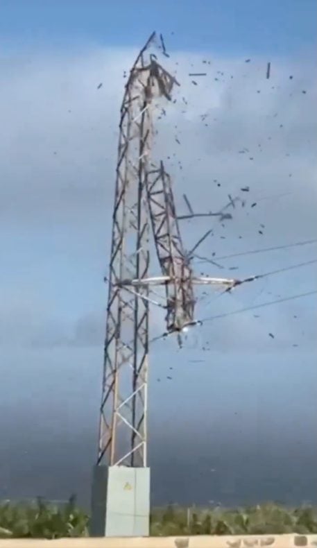 Unwetter Kanaren Nuria Strommast