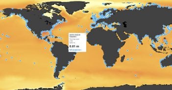 Karte Anstieg Meeresspiegel weltweit Teneriffa Nasa