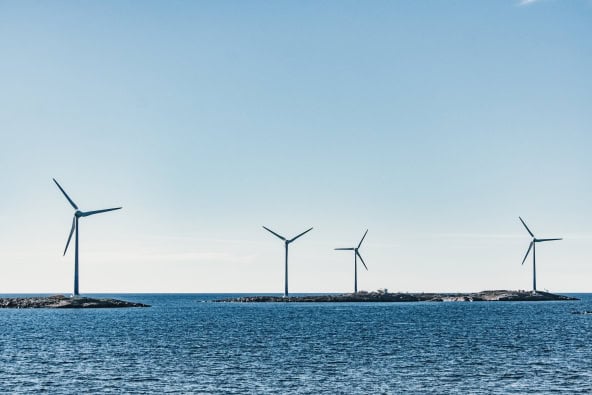 Offshore Windpark Windräder Kanaren
