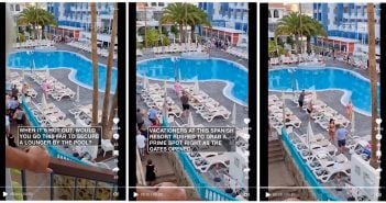 Pool-Liegen Teneriffa-Touristen