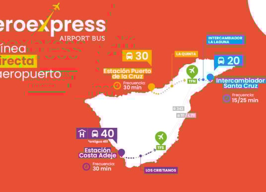 Teneriffa Flughafen Bus Aeroexpress 20 30 40