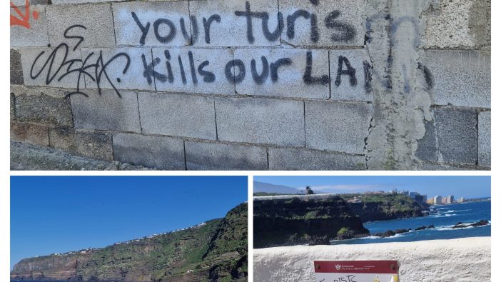 Fotos: Anti-Tourismus-Parolen auf den Kanaren