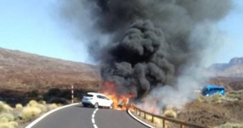 Teide Unfall Feuer Autos Teneriffa