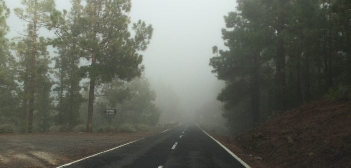 Teneriffa Teide Straße Nebel