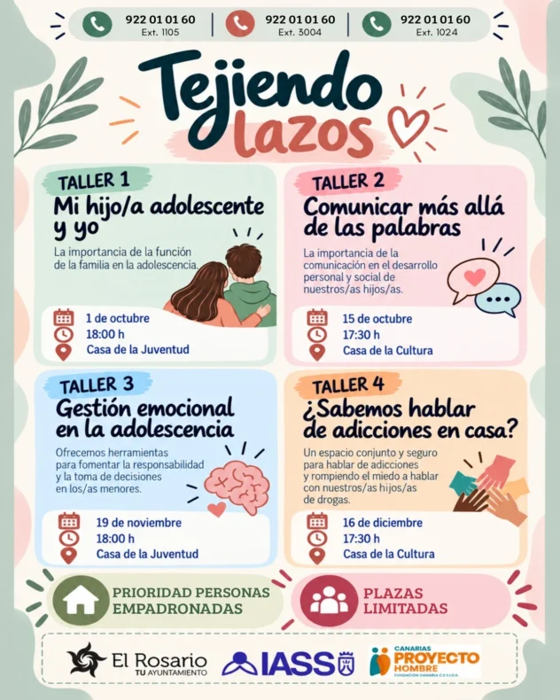 «Tejiendo Lazos»: ciclo de talleres para familias