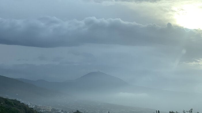Unwetter Sturm Wolken Teide Teneriffa Kanaren