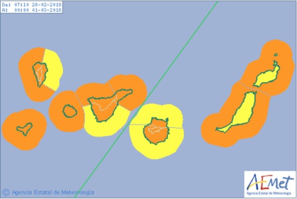 Unwetter Kanarische Inseln Alarmstufe Orange