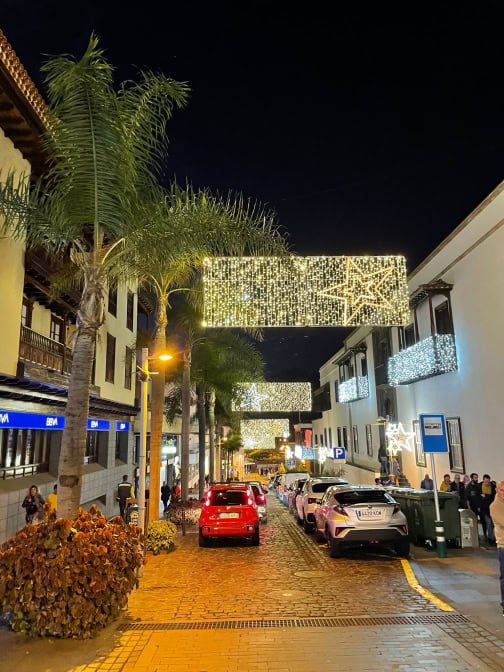 Weihnachtsbeleuchtung Kanaren Teneriffa Puerto Plaza Straße