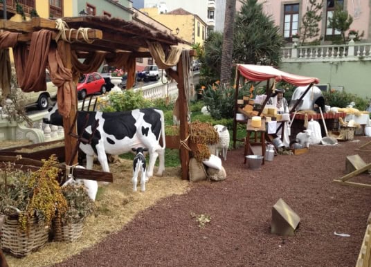 Weihnachtskrippe La Orotava Teneriffa Tiere