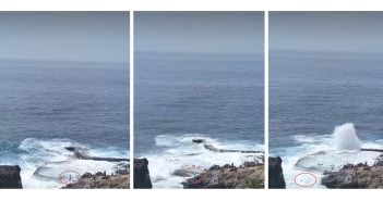 Welle Schwimmer Charcos Naturpools Kanaren