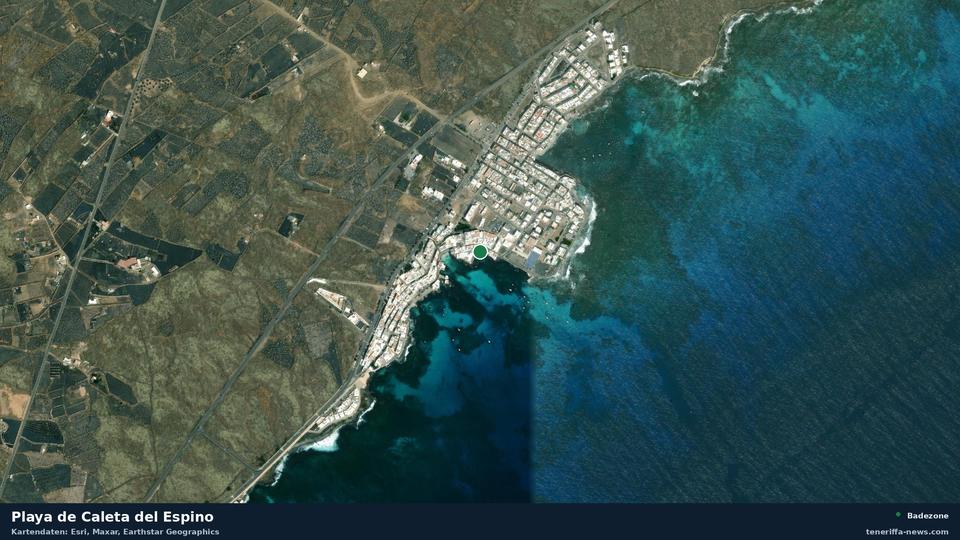 Imagen por satélite de Playa de Caleta del Espino en Haría.