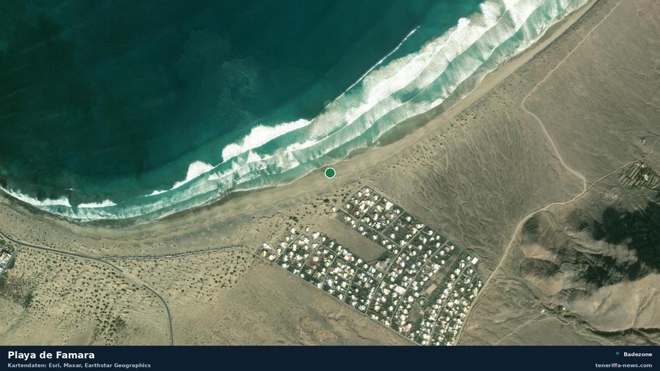 Imagen por satélite de Playa de Famara en Teguise.
