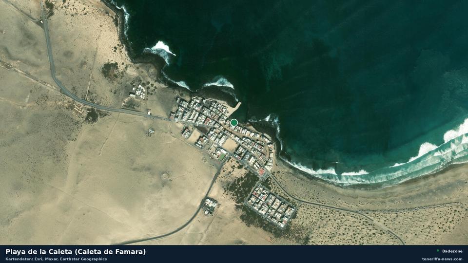 Satellite image of Playa de la Caleta (Caleta de Famara) in Teguise.